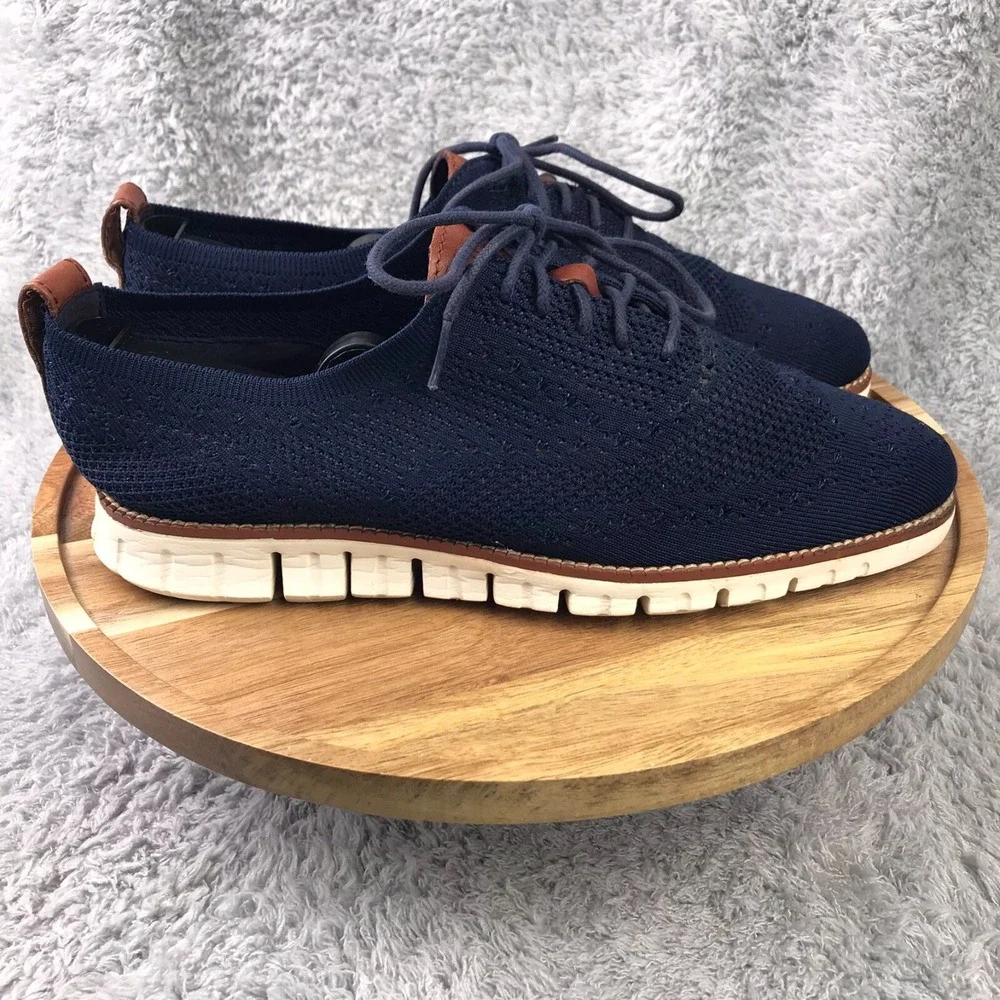Cole Haan ZeroGrand Stitchlite Wingtip Oxford Mens‎ 8M Navy Dress Shoe Sneakers